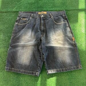 Vintage Vibes Baggy Dark Blue Denim Jean Shorts Jorts Size 40